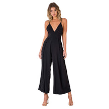 Load image into Gallery viewer, Summer Deep V neck Backless Bow Loose Wide Leg