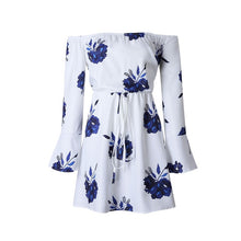 Load image into Gallery viewer, Sexy Slash Neck Off Shoulder Floral Summer Dress