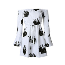Load image into Gallery viewer, Sexy Slash Neck Off Shoulder Floral Summer Dress