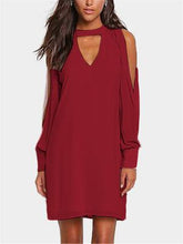 Load image into Gallery viewer, Casual Sloid Halter V-neck Off Shoulder Mini Summer Dress