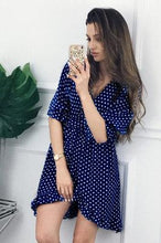 Load image into Gallery viewer, V-neck Polka Dot Ruffles Irregular Summer Dress