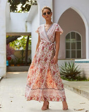 Load image into Gallery viewer, V-neck Split Floral Maxi Dress