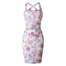 Load image into Gallery viewer, Floral Print Split Package Hip Bodycon Dress