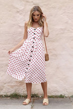 Load image into Gallery viewer, Button Striped Print Cotton Linen Casual Summer Dress