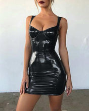 Load image into Gallery viewer, Spaghetti Strap Strapless Backless Leather Sexy Dress
